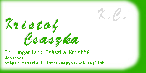 kristof csaszka business card